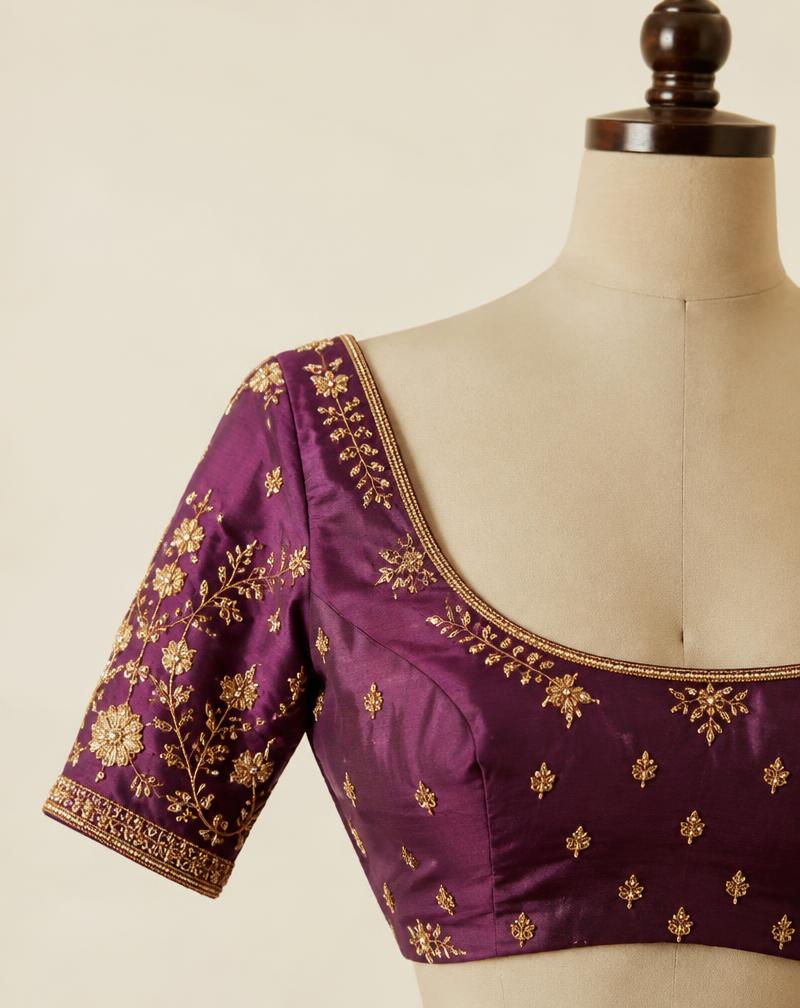 Embroidered silk blouse